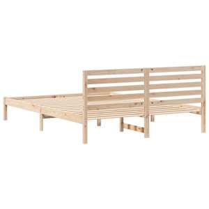 Rám postele s čelo Hnědá 160 x 210 cm Masivní borové dřevo - obrázek 7