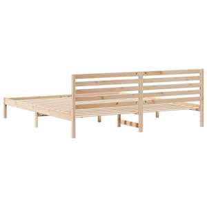 Rám postele s čelo Hnědá 180 x 220 cm Masivní borové dřevo - obrázek 7