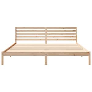 Rám postele s čelo Hnědá 180 x 220 cm Masivní borové dřevo - obrázek 5
