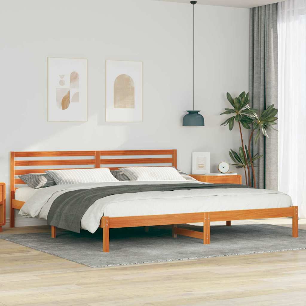 Bedframe Wasbruin 200 x 220 cm Massief grenenhout
