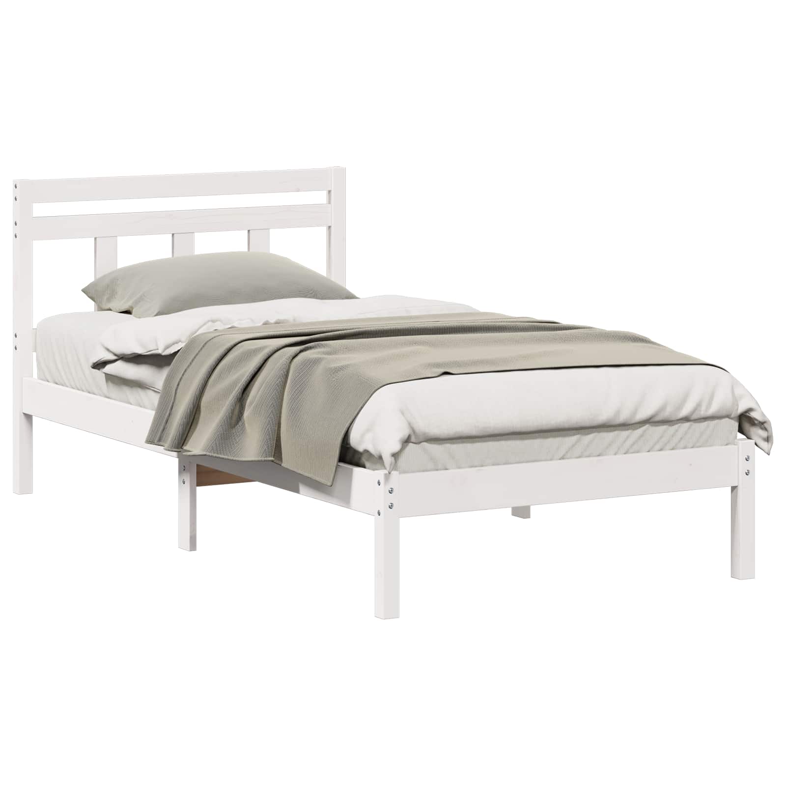 vidaXL Bedframe Wit 80 x 200 cm Massief grenenhout, foto 3