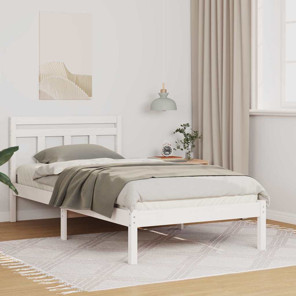 Bedframe Wit 90 x 200 cm Massief grenenhout