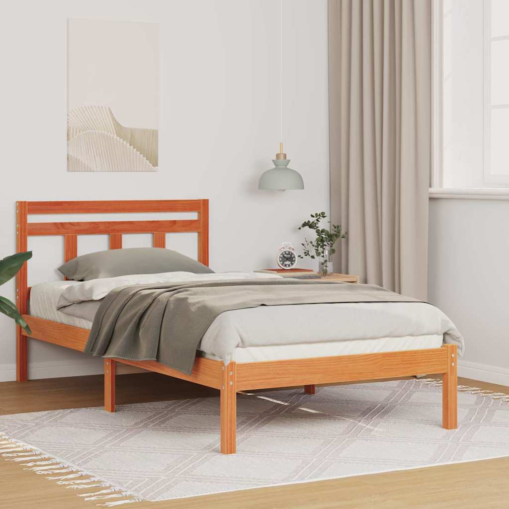 Bedframe Bruin 100 x 200 cm Massief grenenhout