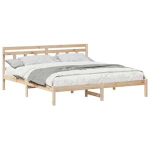 vidaXL Voodi raam Pruun 200 x 200 cm Tahke m&auml;nd