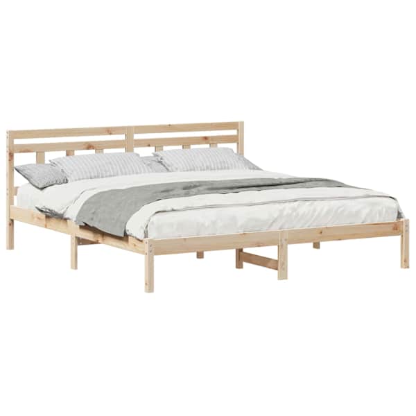 vidaXL Voodi raam Pruun 200 x 200 cm Tahke m&auml;nd
