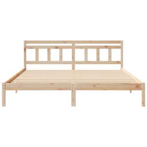 Rám postele Hnědá 200 x 200 cm Masivní borové dřevo - obrázek 5