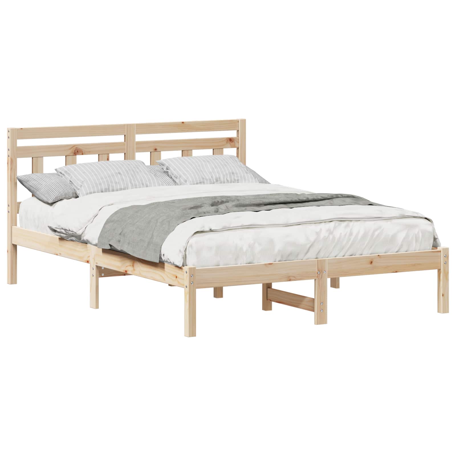 vidaXL Bedframe Bruin 120 x 190 cm Massief grenenhout, foto 3