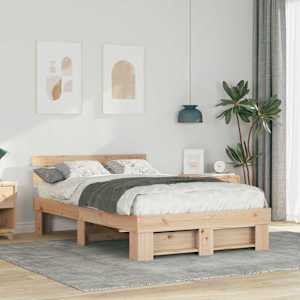 Konstrukcija postelje Rjava 120 x 200 cm Masivno borovo les