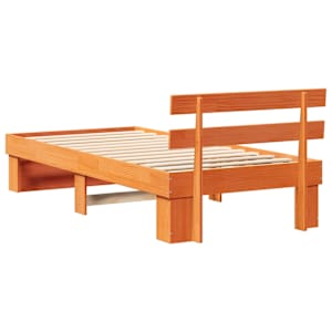 Rám postele Voskově hnědá 90 x 200 cm Masivní borové dřevo - obrázek 7