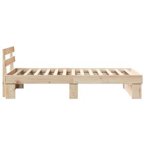 Rám postele s čelo Hnědá 75 x 190 cm Masivní borové dřevo - obrázek 6