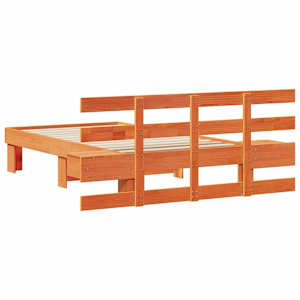 Rám postele Voskově hnědá 90 x 200 cm Masivní borové dřevo - obrázek 7
