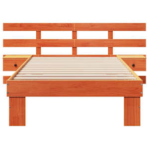 Rám postele Voskově hnědá 90 x 200 cm Masivní borové dřevo - obrázek 5