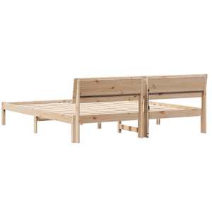 Rám postele s čelo Hnědá 180 x 200 cm Masivní borové dřevo - obrázek 7