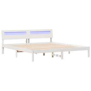 Rám postele s čelo Bílá 180 x 200 cm Masivní borové dřevo - obrázek 2
