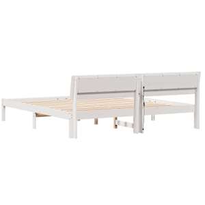 Rám postele s čelo Bílá 180 x 200 cm Masivní borové dřevo - obrázek 7