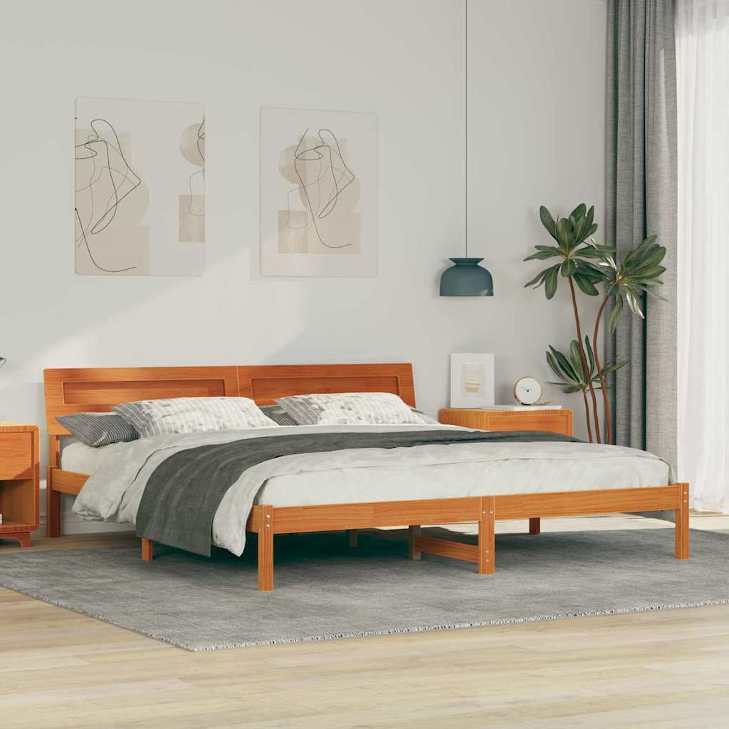 Bedframe Wasbruin 180 x 200 cm Massief grenenhout
