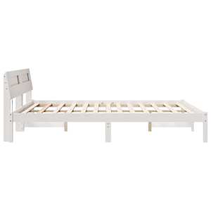 Rám postele s čelo Bílá 150 x 200 cm Masivní borové dřevo - obrázek 6