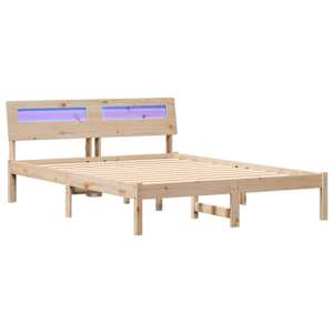Rám postele s čelo Hnědá 120 x 200 cm Masivní borové dřevo - obrázek 2