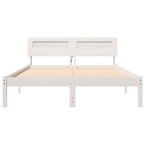 Rám postele s čelo Bílá 120 x 200 cm Masivní borové dřevo - obrázek 5