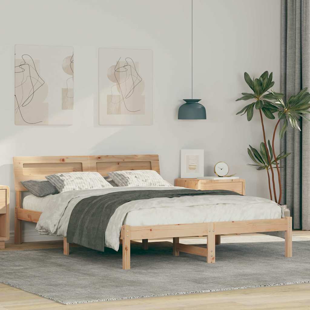 Bedframe Bruin 120 x 190 cm Massief grenenhout