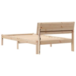 Rám postele s čelo Hnědá 100 x 200 cm Masivní borové dřevo - obrázek 7