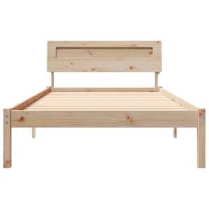 Rám postele s čelo Hnědá 100 x 200 cm Masivní borové dřevo - obrázek 5