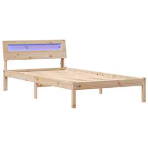 Rám postele s čelo Hnědá 90 x 200 cm Masivní borové dřevo - obrázek 2