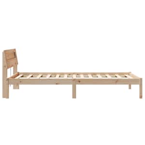 Rám postele s čelo Hnědá 90 x 200 cm Masivní borové dřevo - obrázek 6