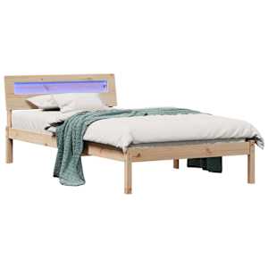 Rám postele s čelo Hnědá 80 x 200 cm Masivní borové dřevo - obrázek 3
