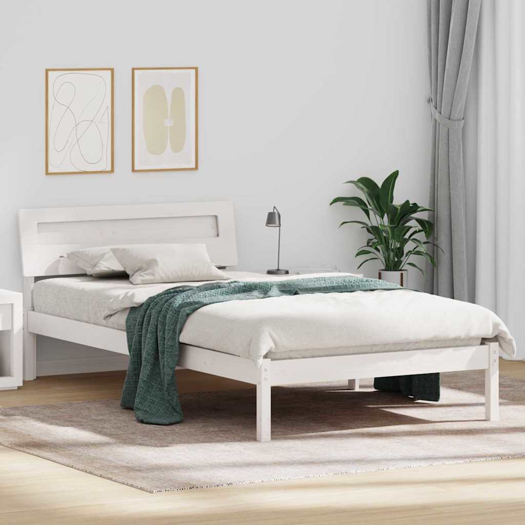 Bedframe Wit 90 x 190 cm Massief grenenhout