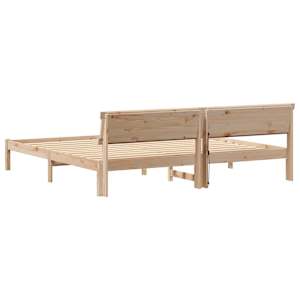 Rám postele s čelo Hnědá 180 x 200 cm Masivní borové dřevo - obrázek 7