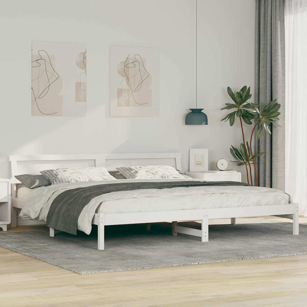 Bedframe Wit 180 x 200 cm Massief grenenhout