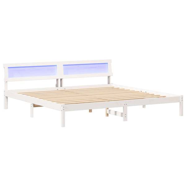 vidaXL Voodi raam peaga Valge 180 x 200 cm Tahke m&auml;nd