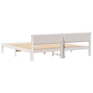 Rám postele s čelo Bílá 180 x 200 cm Masivní borové dřevo - obrázek 7