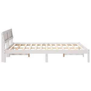 Rám postele s čelo Bílá 150 x 200 cm Masivní borové dřevo - obrázek 6