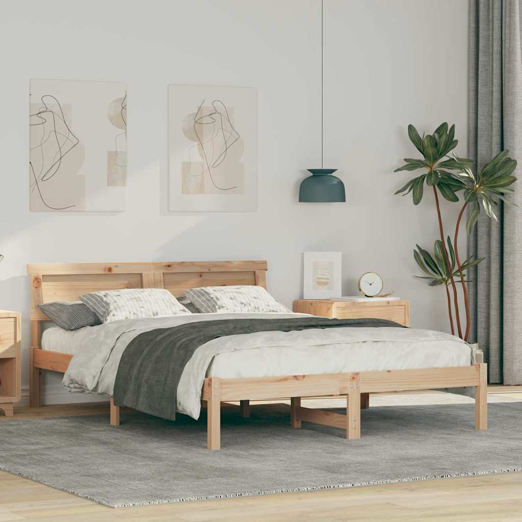 Bedframe Bruin 120 x 190 cm Massief grenenhout