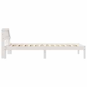 Rám postele s čelo Bílá 100 x 200 cm Masivní borové dřevo - obrázek 5