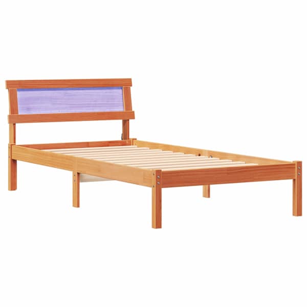 vidaXL Voodi raam peaga Vahapruun 80 x 200 cm Tahke m&auml;nd