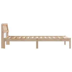 Rám postele s čelo Hnědá 90 x 190 cm Masivní borové dřevo - obrázek 6