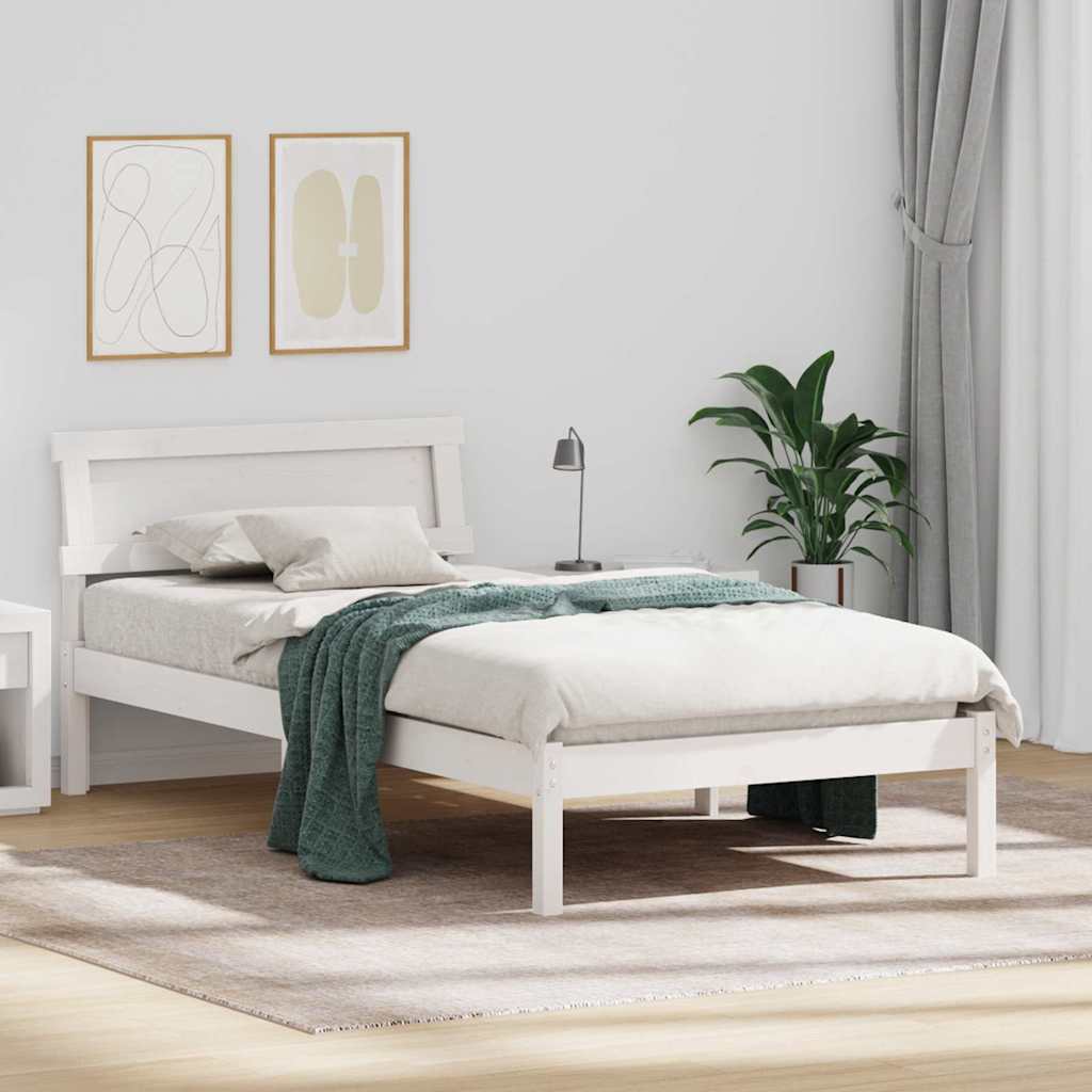 Bedframe Wit 90 x 190 cm Massief grenenhout