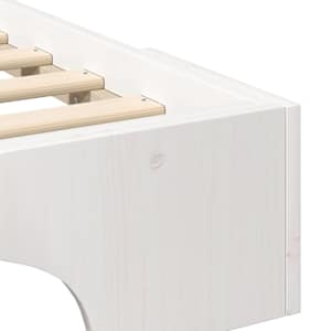 Rám postele Bílá 100 x 220 cm Masivní borové dřevo - obrázek 7