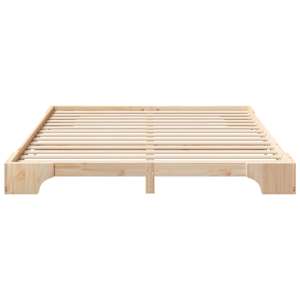 Rám postele Hnědá 200 x 220 cm Masivní borové dřevo - obrázek 4