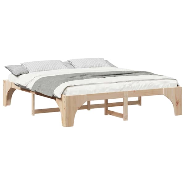 vidaXL Voodi raam Pruun 200 x 200 cm Tahke m&auml;nd