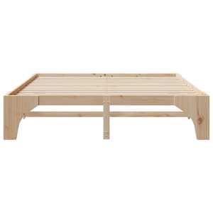 Rám postele Hnědá 200 x 200 cm Masivní borové dřevo - obrázek 5