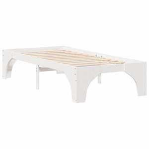 Rám postele Bílá 75 x 190 cm Masivní borové dřevo - obrázek 4