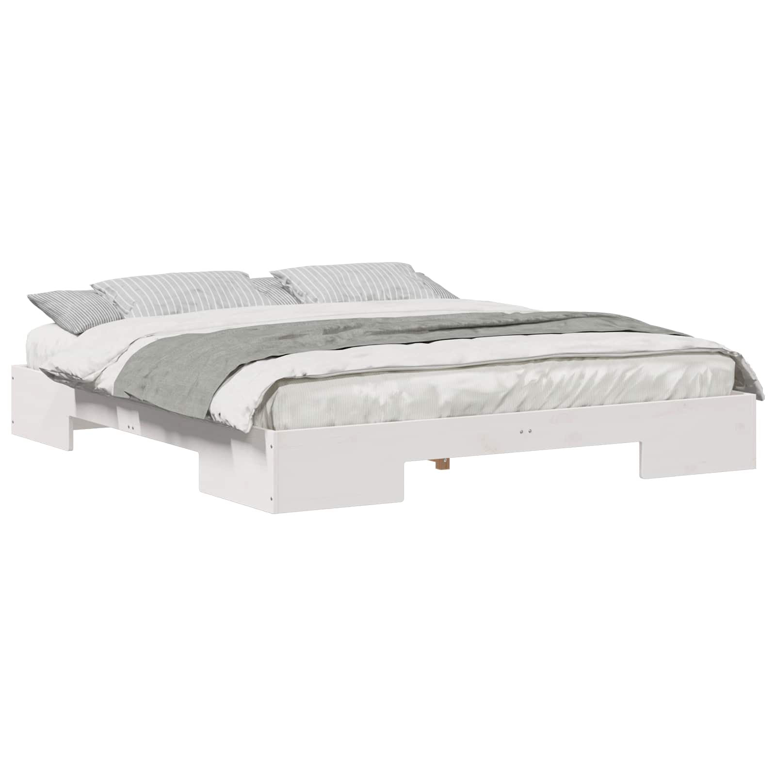 vidaXL Bedframe Wit 200 x 200 cm, foto 3