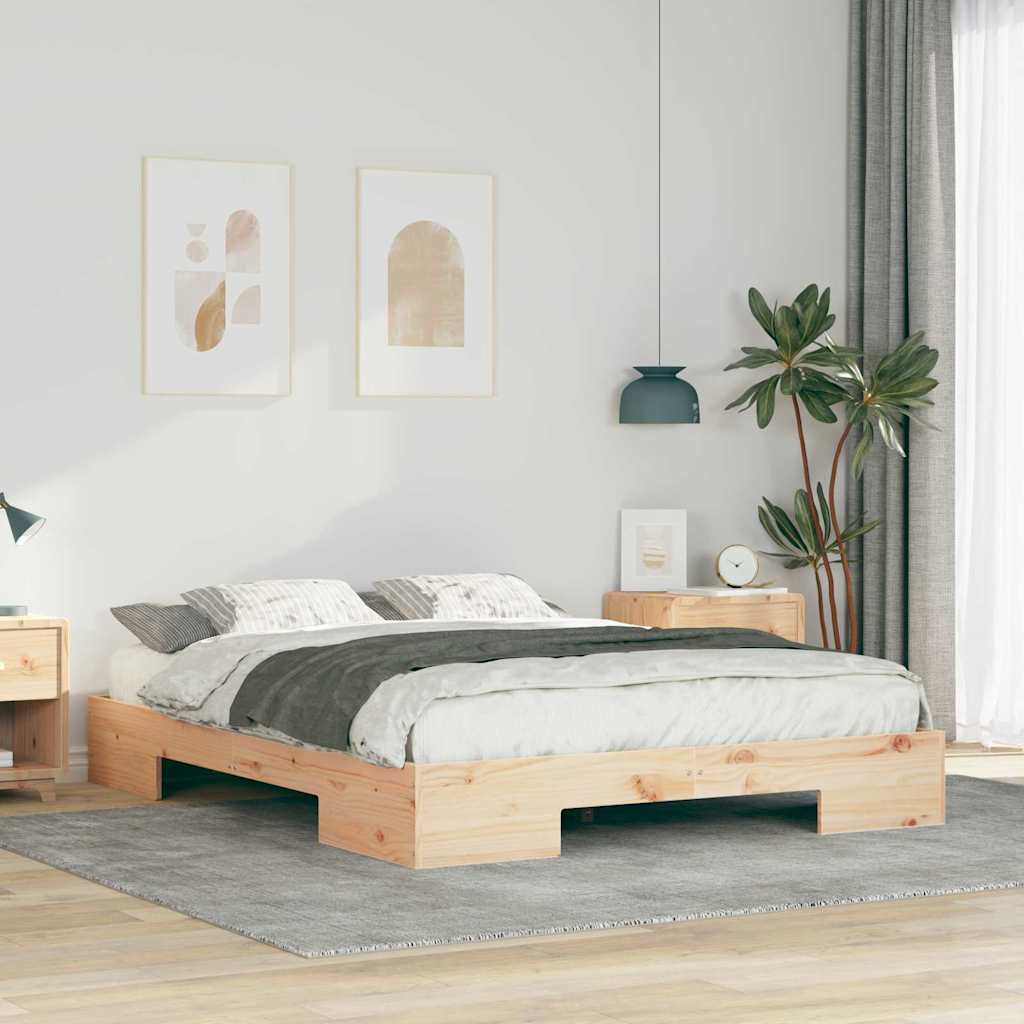 Põrandavoodiraam ladustamisega Pruun 160 x 200 cm Männipuit