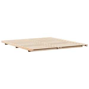 Rám postele Hnědá 200 x 200 cm Masivní borovicové dřevo - obrázek 7