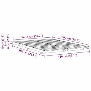 Rám postele Bílá 150 x 200 cm Masivní borovicové dřevo - obrázek 10