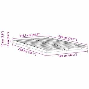 Rám postele Hnědá 120 x 200 cm Masivní borovicové dřevo - obrázek 10